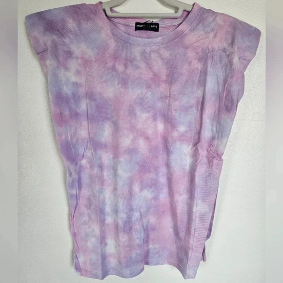Generation Love revolve‎ lex tie-dye tank top with padded shoulders NWT lilac - Picture 1 of 4